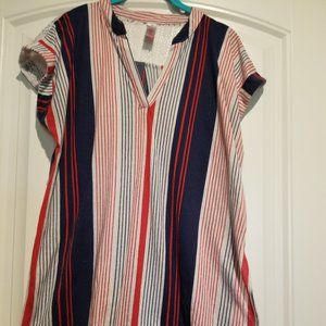 Striped red, white, and blue shirt, size XL (15-17)